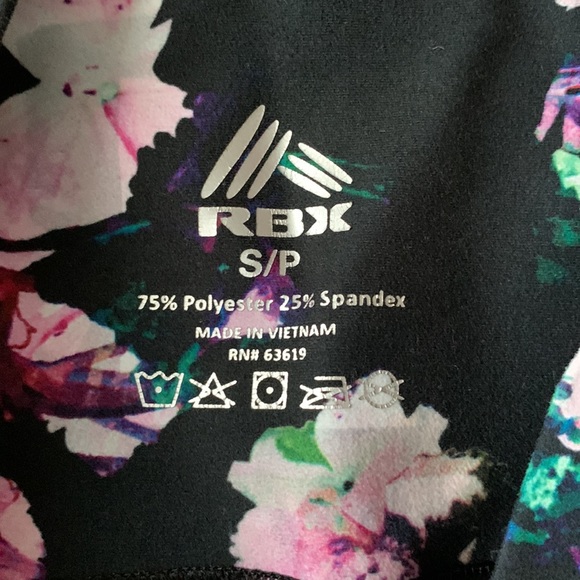 3for30!! ✨ RBX Floral Print High Waist Black Athletic Pants - Picture 4 of 8
